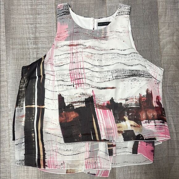 Tops - Abstract Print Sleeveless Top